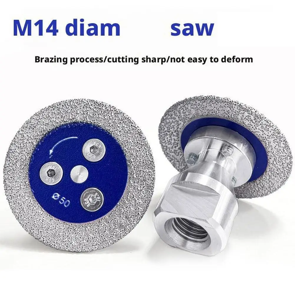 50mm Diamond Mini Saw Blade with Thread Stone cutting disc Granite Sandstone Concrete Lettering Carving Grinding tool