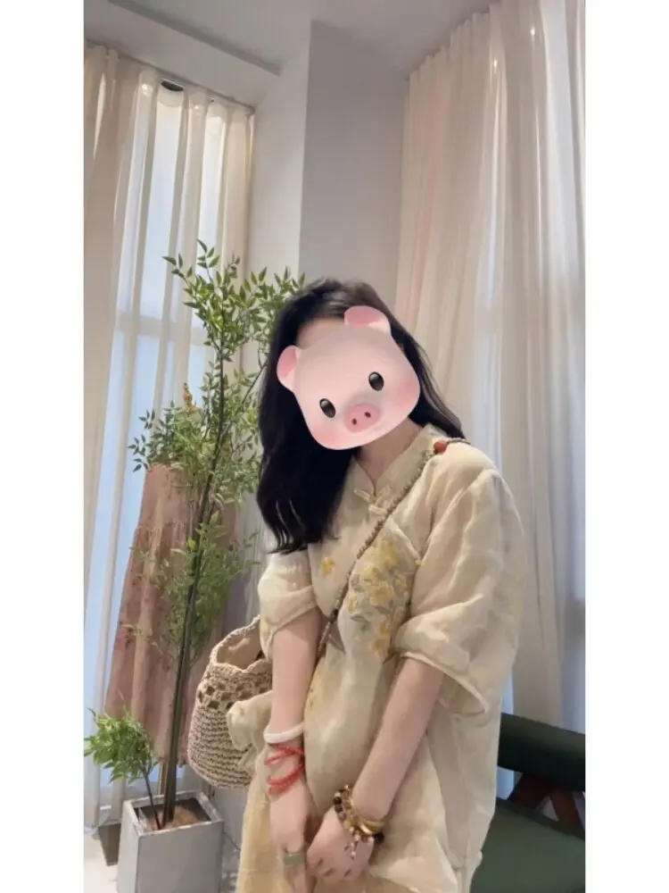 

Новая женская рубашка в китайском стиле с вышивкой и пуговицами, весна 2026, модная, винтажная, в национальном стиле, повседневная, свободного кроя