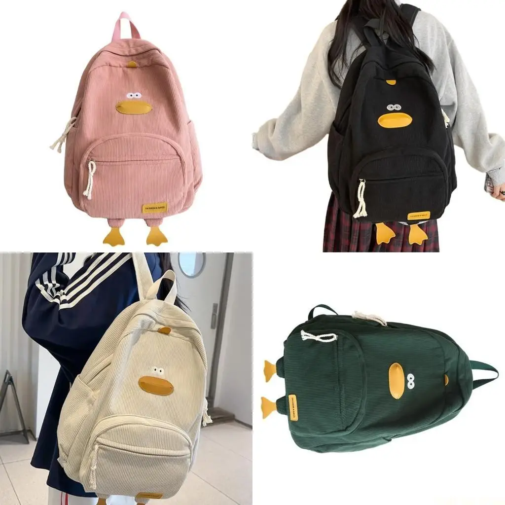 Bolsa libro libros mochila caricatura X90d para chicas adolescentes, bolso laptop pana mujer Viajes