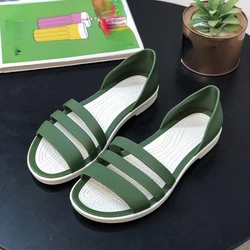 2023 Fashion Open-Toed Slides Shoes For Women Summer Flat Sandals Candy Color Casual Beach Outdoot Female Ladies Jelly Slippers