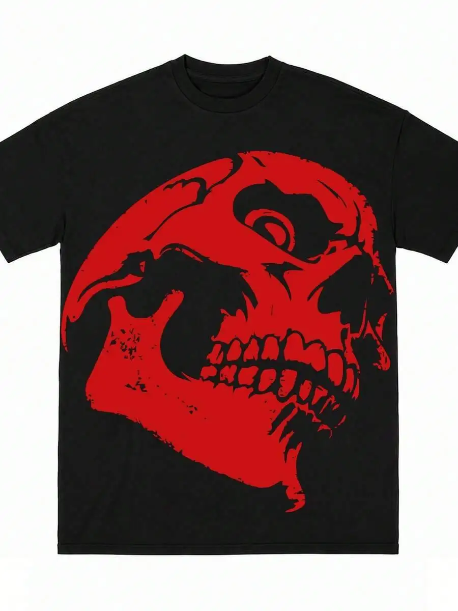 Men's End Game Urban Style Graphic Print Tee, Black Short Sleeve Crew Neck T-Shirt 100% Cotton Trendy Y2K Short-Sleeve Tee-Soft,