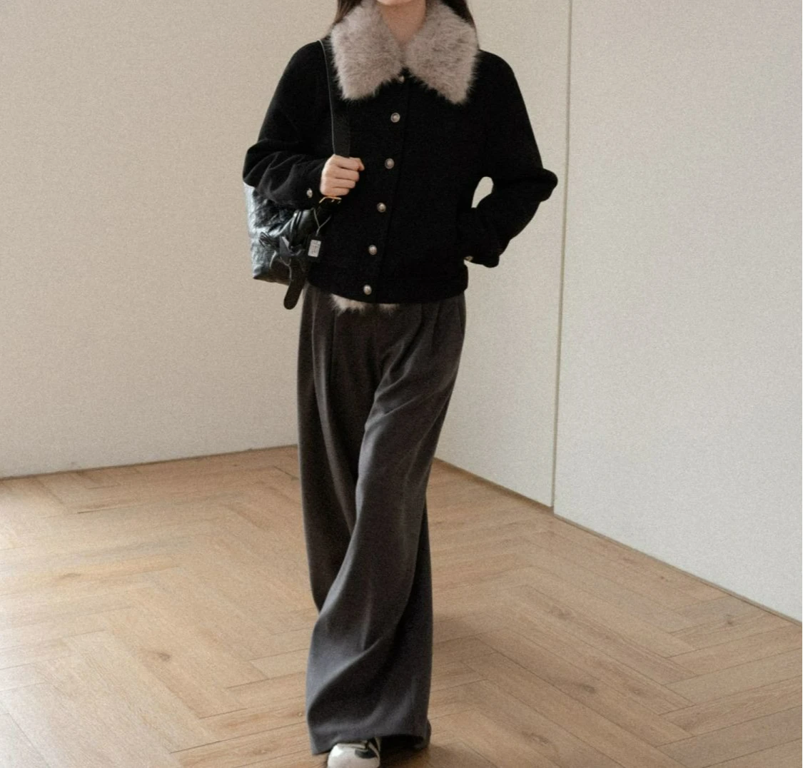 Veste courte rembourrée à revers rétro pour femme, nouvelle atmosphère d'hiver, ample et chaude, 2025