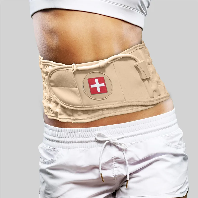 Decompression Lumbar Support Belt Waist Air Traction Brace Spinal Back Relief Belt Backach Pain Release Massager Unisex