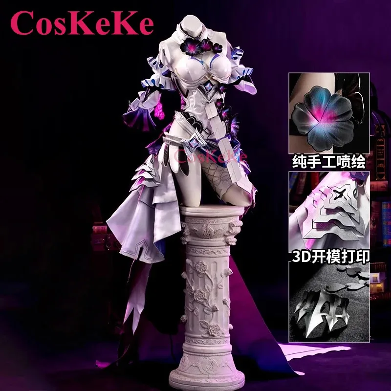CosKeKe Kiana Kaslana Cosplay Game Honkai Impact 3 Costume Sweet Elegant Uniform Dress Halloween Party Role Play Clothing S-XXL