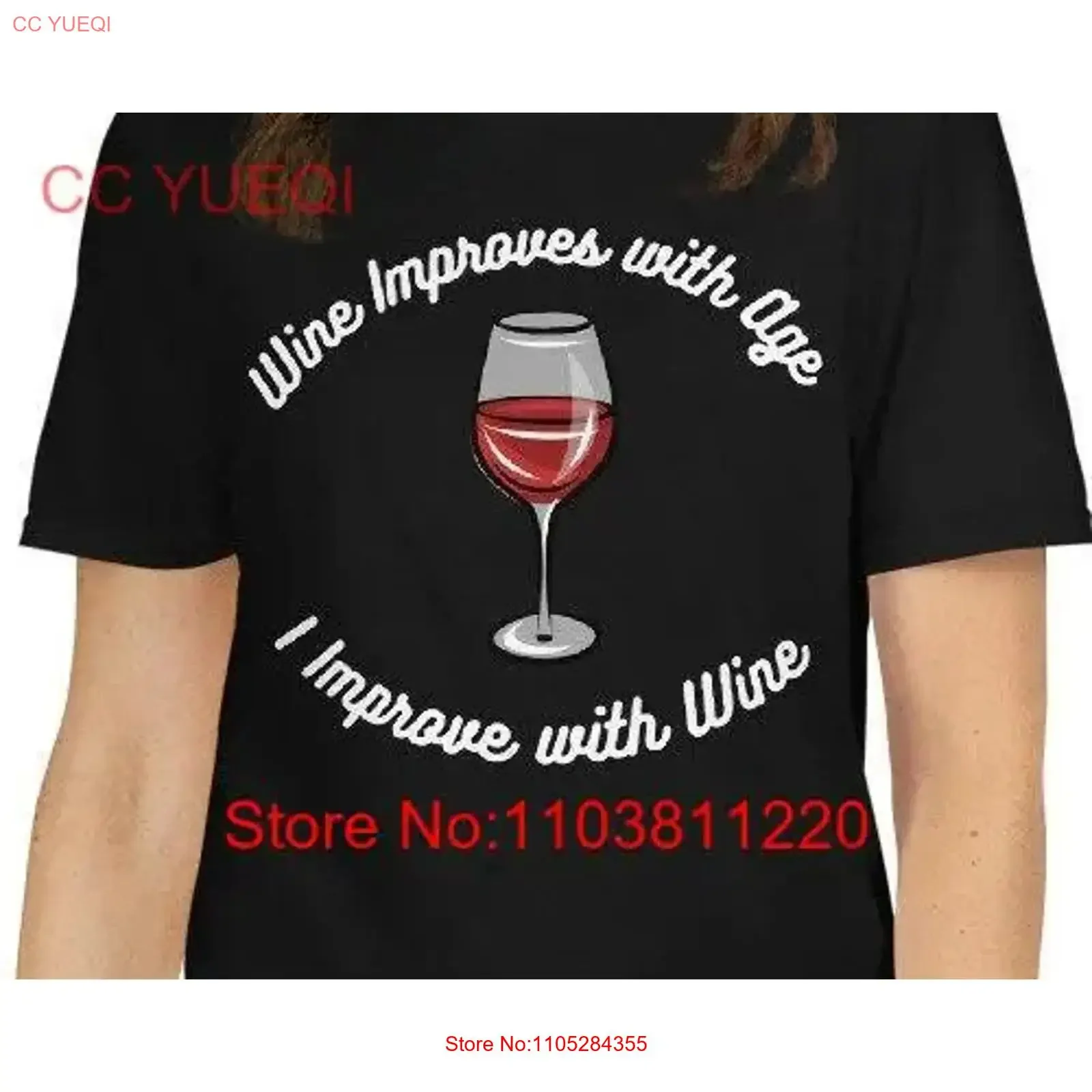 Wine Improves with Age I Improve T Shirt Cotton Funny Idea vintage Washed Breathable designer clothes Top For Everyday Wear