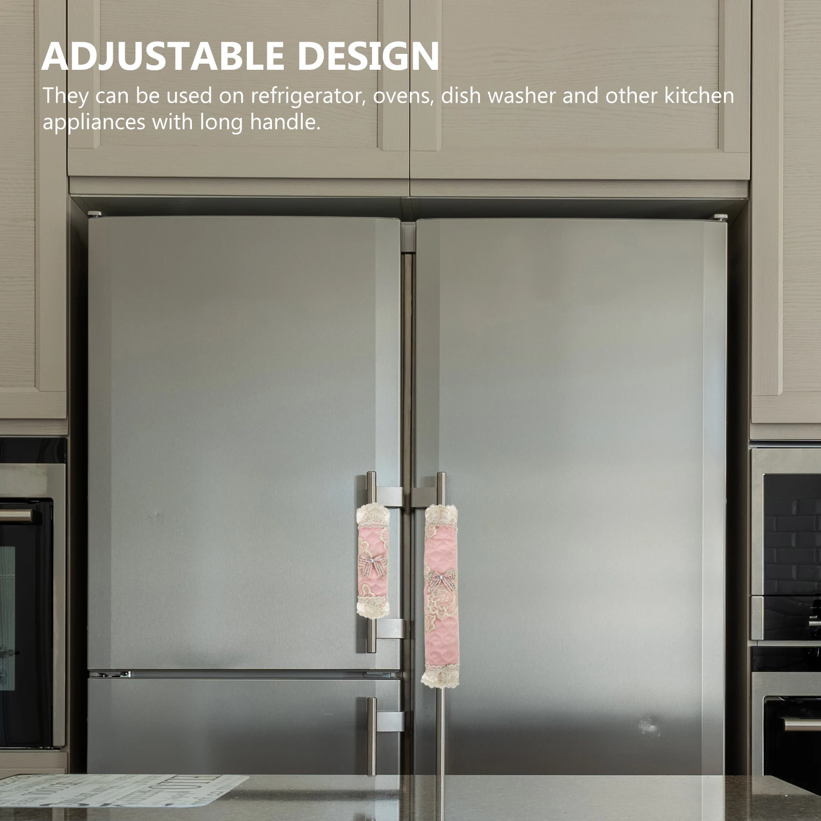 

2Pairs Door Handle Protector Cover for Refrigerator Kitchen Appliances Anti-Smudge Waterproof Adjustable Fit Fridge Handle