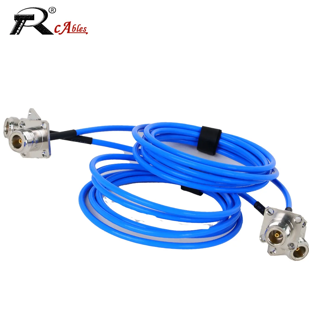 4Hole Flange N Female to Waterproof N Female RF Adapter RG402 Semi Flexible Cable 50Ohm RF Coaxial Pigtail Extension Cord Jumper