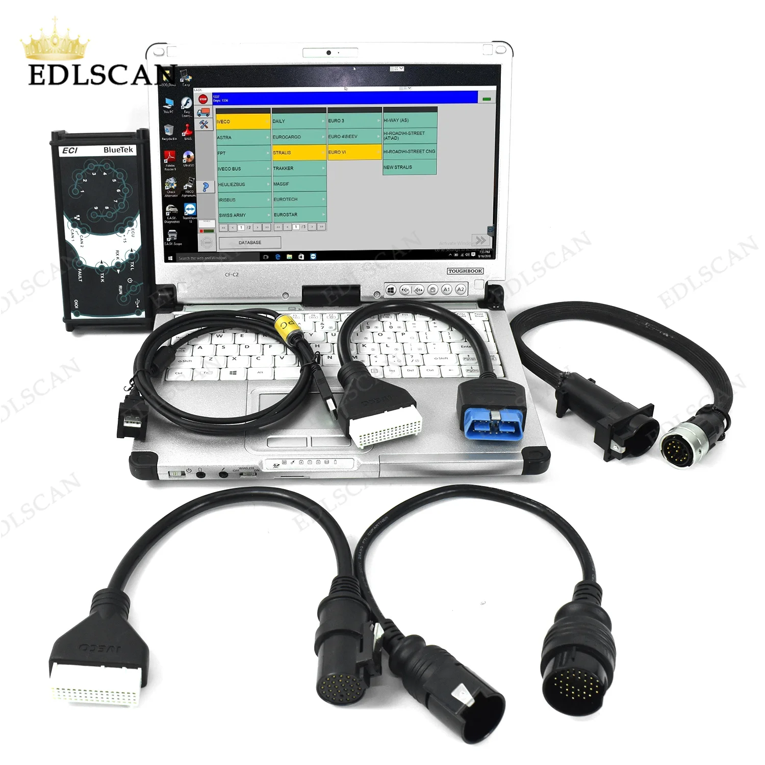 Heavy Duty Diagnosis for Iveco 13.1 version Eltrac Easy Truck Diagnostic Scanner with Toughbook CFC2 laptop install Interface