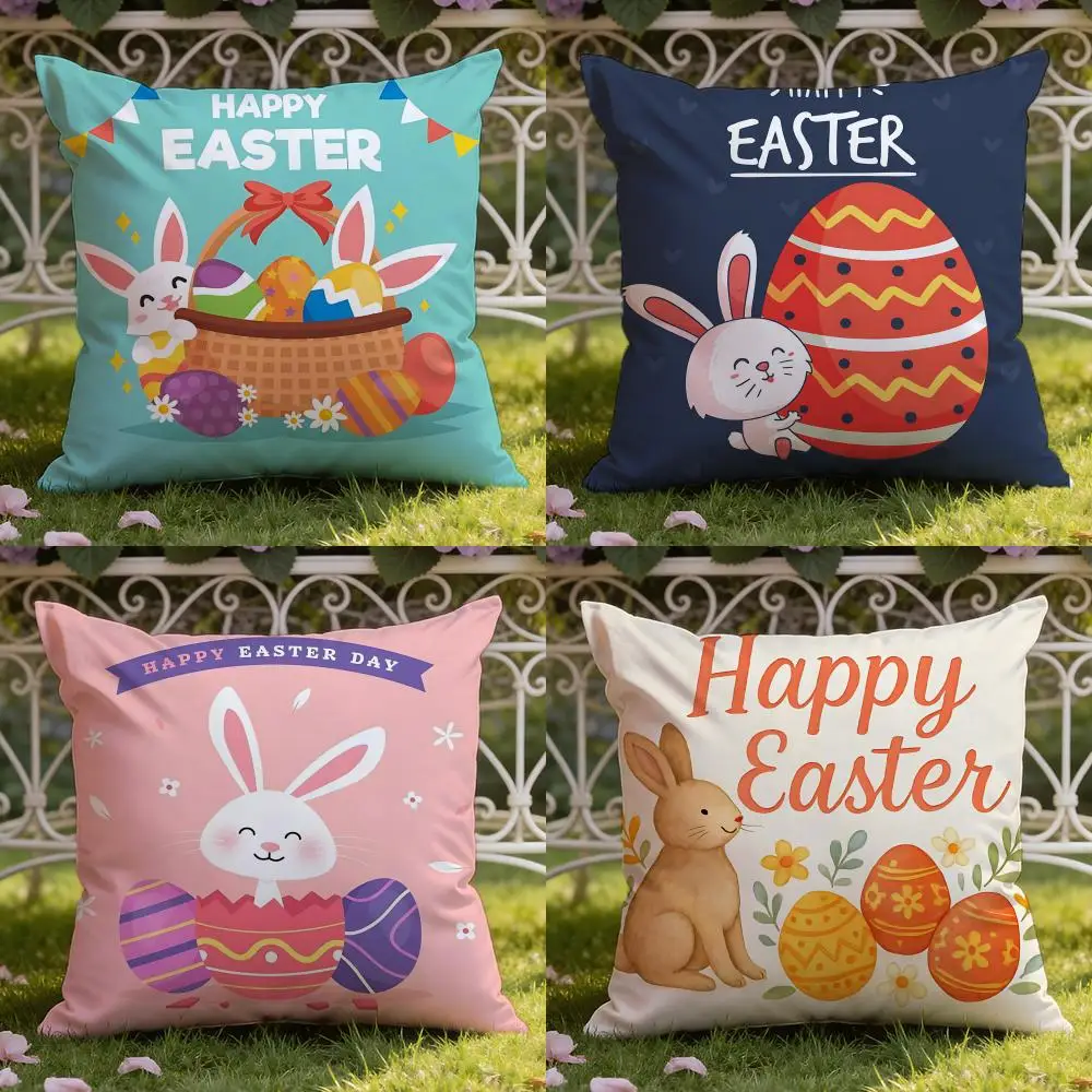 Holiday Easter Cushion Cover Home & Car Dual-Scene Pillow Cover: Reversible for Premium Comfort