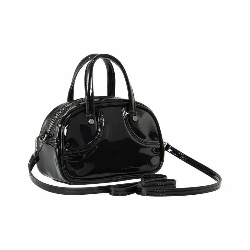PUMA Puma Black Pu Glossy Mini Handbag 2026 Spring Men's and Women's Shoulder Oblique Straddle Bag 091824-02