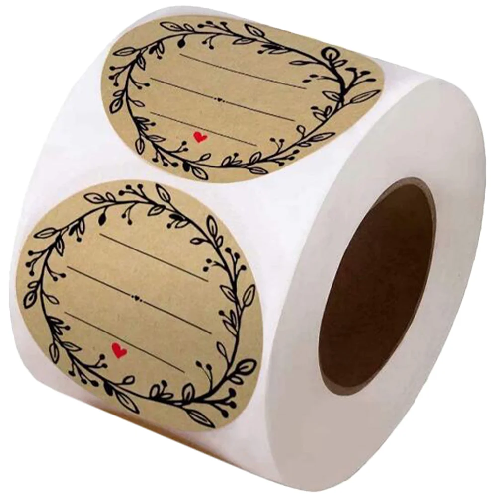 Stickers Gift Packing Supplies Multi-use Label Olive Branches Pattern Baking Round Seal Labels