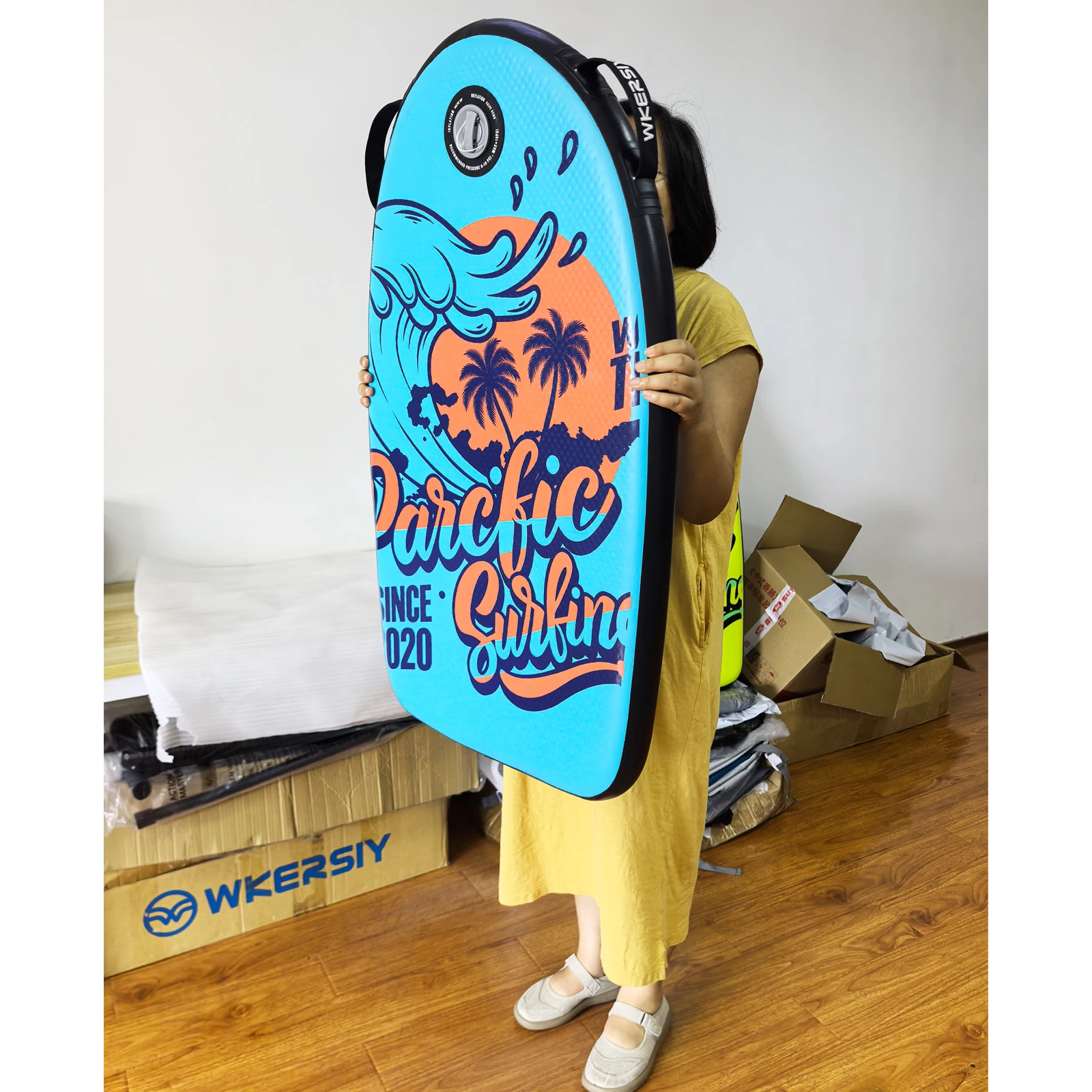 106*60*8cm Aufblasbares Bodyboard, Premium Drop-Stitch Surfbrett für Kinder & Erwachsene – Detail 6