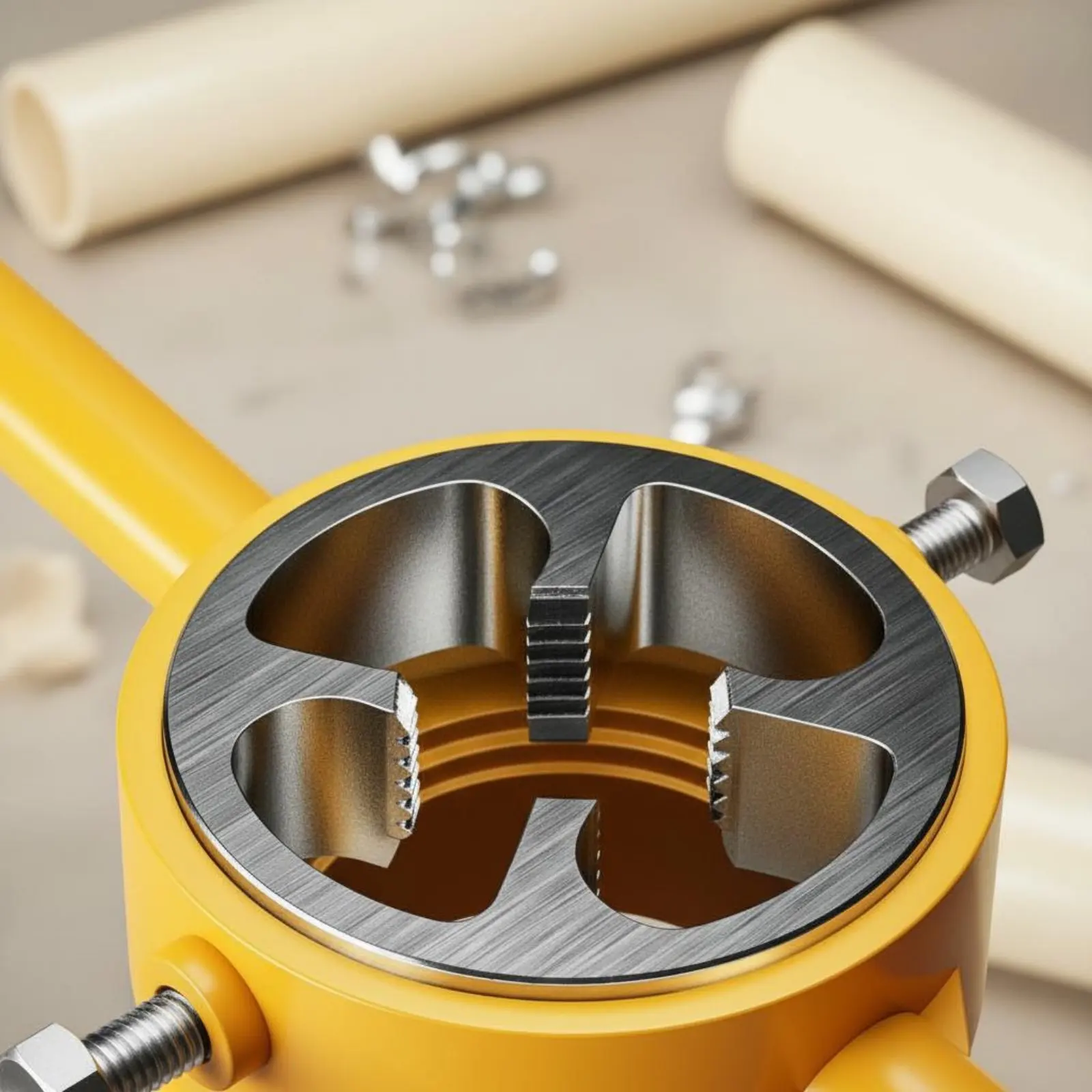 Juego de 6 piezas de llaves para roscar tuberías PPR, juego de roscadoras de tuberías de agua de larga duración, equipo de plomería con agarre cómodo y eliminación rápida de residuos.