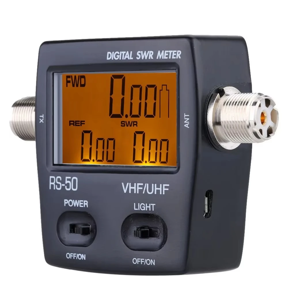 RS-50 RS50 120W Digital SWR Power Tap Meter 125-525MHz UHF VHF M Type Connector Radio Communication Watt Testing Counter