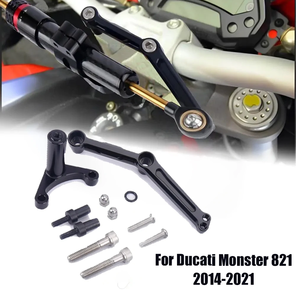 Motorcycle Accessory CNC  Damper bracket For Ducati Monster 821 2014-2021 Steering Damper Stabilizer Bracket Kit