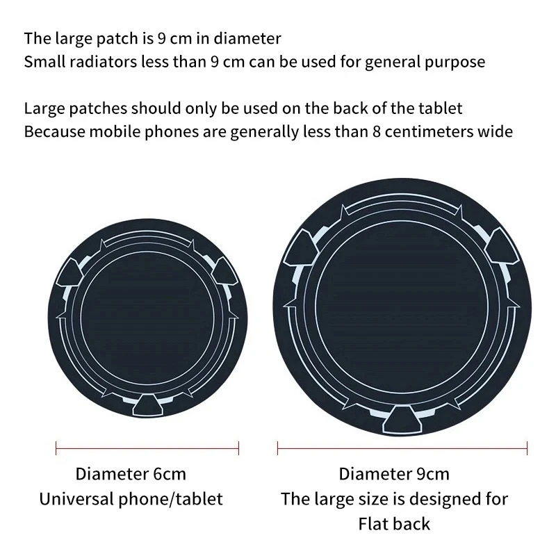 New 6/9cm Phone Ring Game Radiator Metal Plate Sheet Sticker For Magsafe For IPad Tablet PC iPhone 14 15 Phone  Accessories