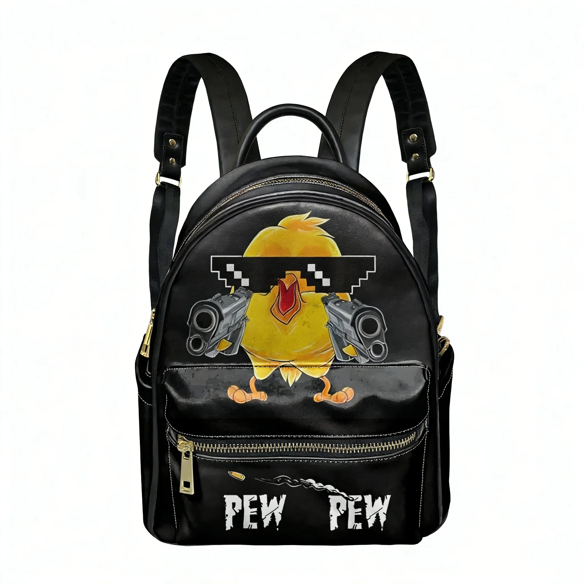 Pew Pew Madafakas Fun Pattern Backpack Womens Men Personalized Double Shoulder Bag Business Travel Bookbag Rucksack Gift Daypack