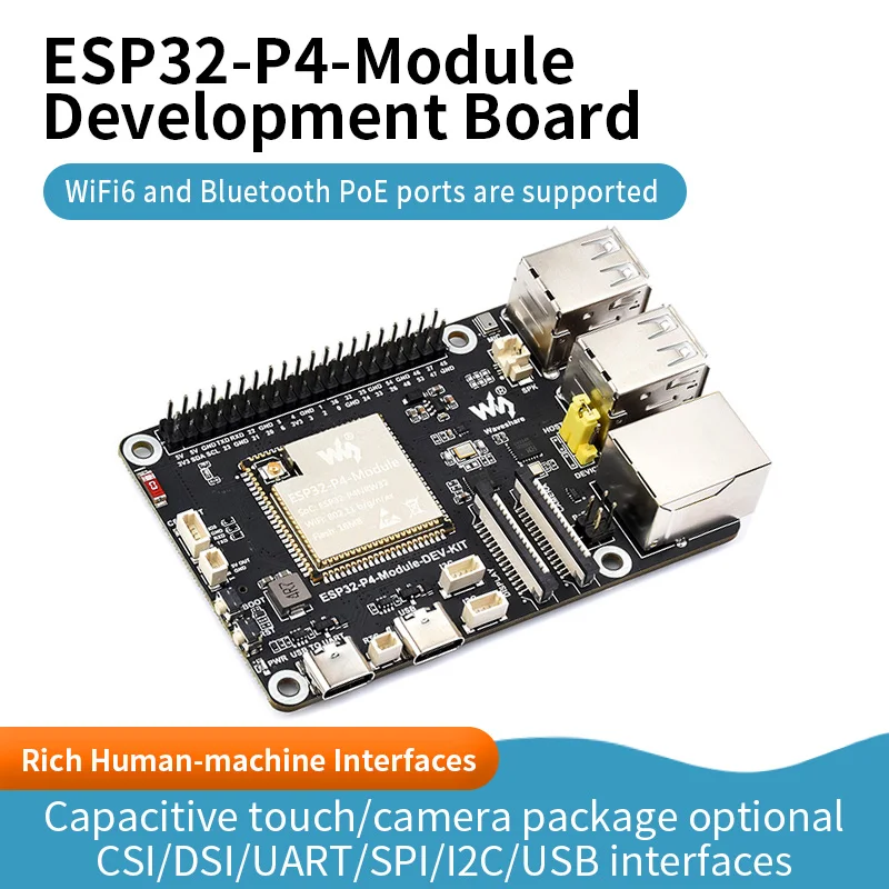esp32-p4モジュール高性能開発ボード、esp32-p4およびesp32-c6ベース、wi-fi-6およびbluetooth-5-bleをサポート