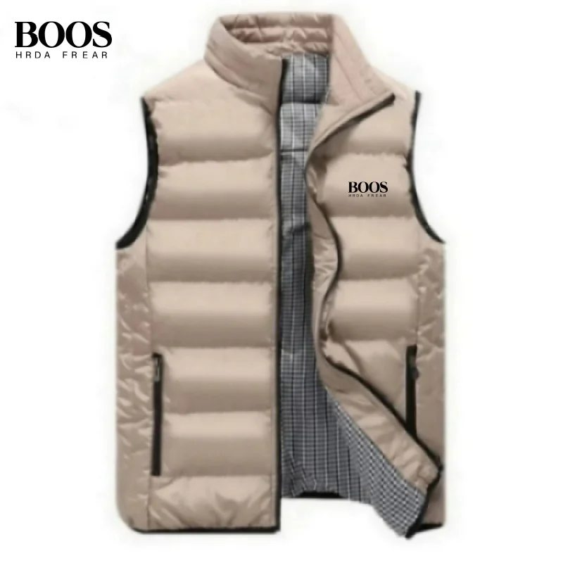 Men\'s Embroidery Brand High Quality Warm Vest Vest, Autumn and Winter Luxury Fashion Brand, Sleeveless Outdoor Windproof Jacket