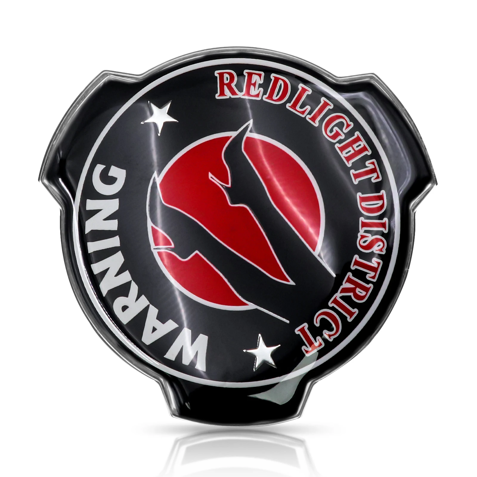 1PC New Custom Red Light District Warning Logo Fits For Scania Truck Car Front Grille Inserted Emblem Badge 1401610