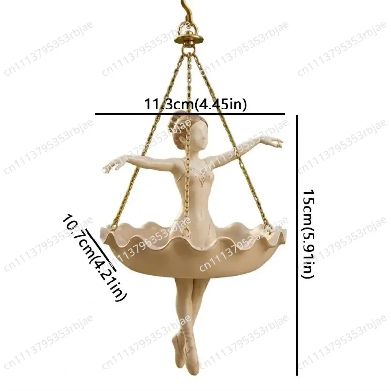 Resin Ballet Dancer Hanging Planter Elegant Ballerina Figure Hand Carved Girl Hanging Plant Basket Weather Resistant Vintage