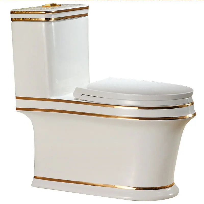 

Gold toilet seat, water-saving, odor-proof, and silent water pumping, European style toilet, super whirlpool toilet