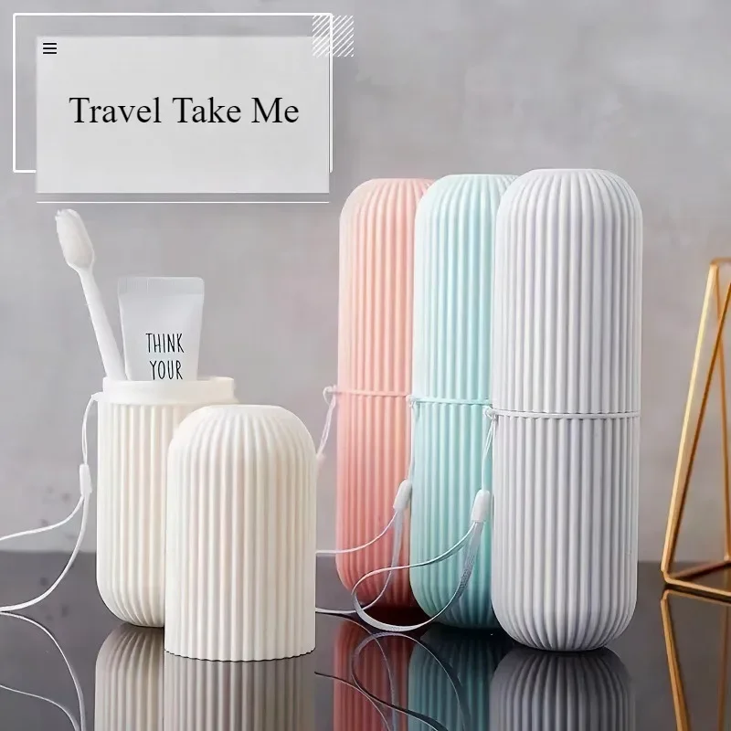 Travel Portable Practical Toothbrush Cup Bathroom Toothpaste Holder Storage Case Boxes Environmentally Friendly Travel Rinse Cup