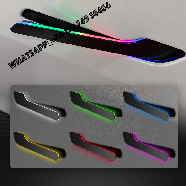 

For Tesla Car Accessories Wireless Easy Install Electric Door Handle With LED Colorful Light for Model 3/Y 2021+