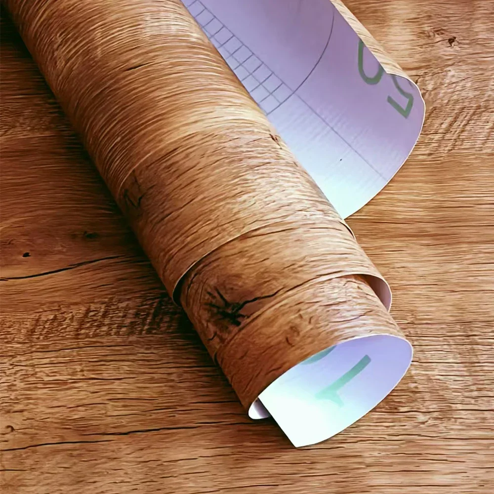 5M Waterproof Self Adhesive PVC Wallpaper Roll Furniture Cabinets Vinyl Decorative Film Wood Grain Stickers for Diy Home Decor