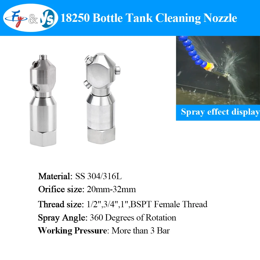 360° Rotary Washing Nozzle Tank Cleaning Spray Nozzle for Barrel Drum Container High Pressure Water Rotating Cleaning Nozzle image 4