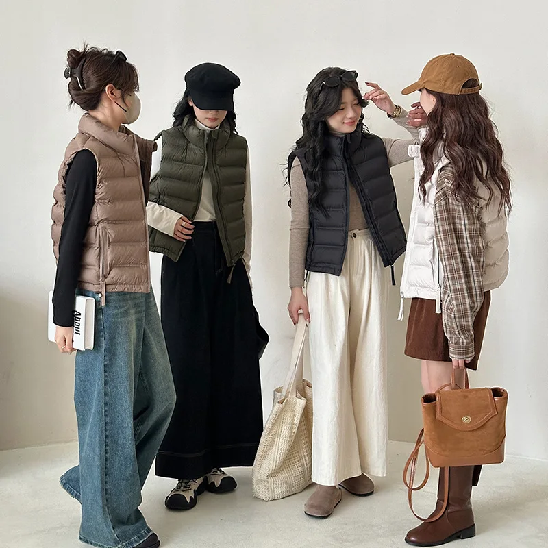 

Женские парки, жилет с воротником-стойкой, жилеты на молнии без рукавов, теплое толстое облегающее повседневное пальто с карманами, элегантное женское осенне-зимнее пальто