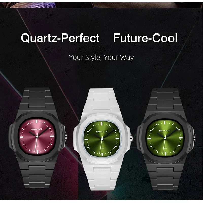 NORTH EDGE 2027 NEW VOLT Men Digital Watch Sports Swimming Waterproof 50M Fashion Simple Light Square Watch For Men Women Reloj