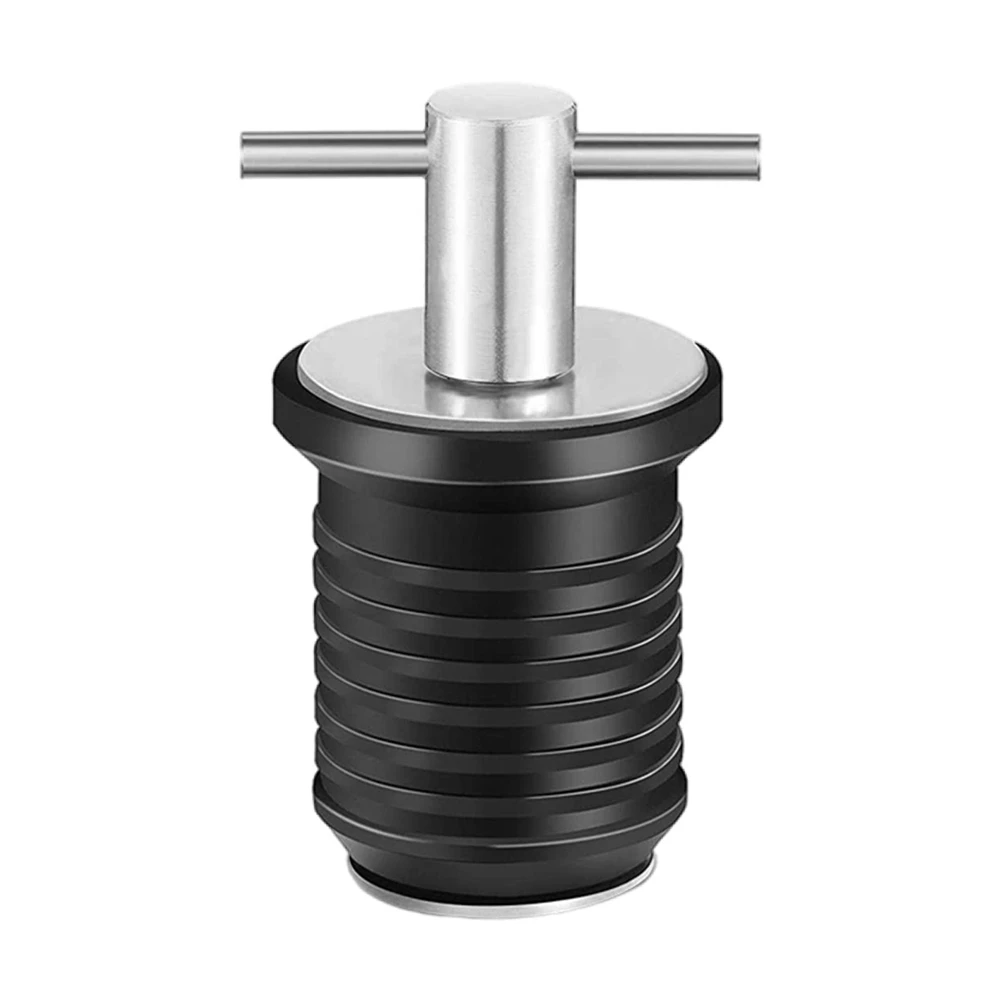 Marine Boat Drain Plug T-Handle Screw Adjustable Rubber Deck Drain Plug,Silver 19MM