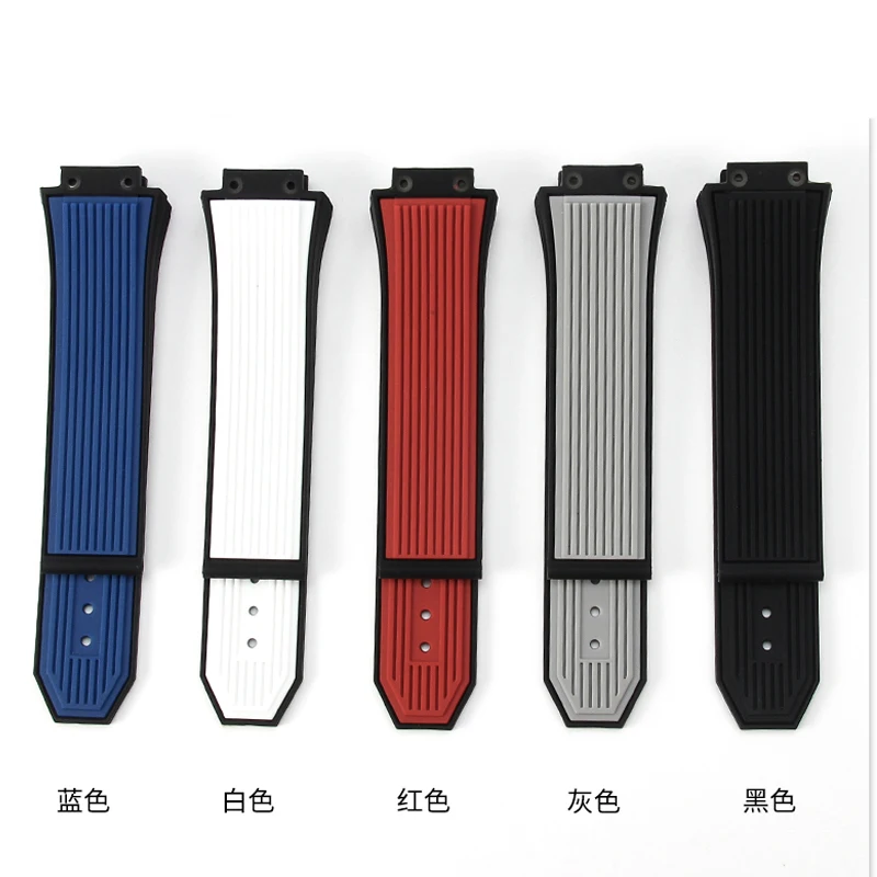 

Watch Accessories 27mmx17mm For HUBLOT Series watchband Silicone Strap 22mm Folding Buckle Rubber Men's belt wristband bracelet