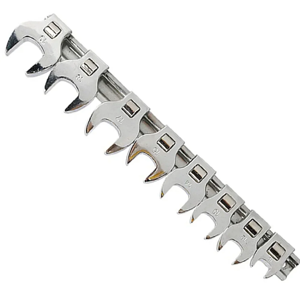 8Pcs 3/8 Inch Drive Crowfoot Wrench Set 10-22mm Metric Chrome Plated Crow Foot Metric Or Imperial Keys Set Multitool