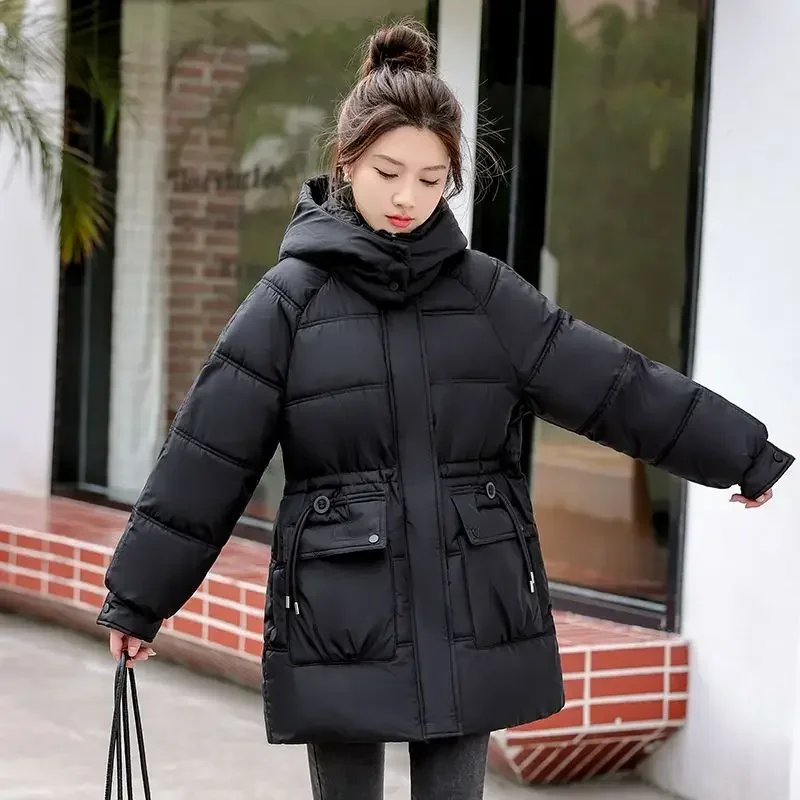 Quilted Jacket Loose Casual Lady Parka Padded Fashion 2025 Women's Cotton Coat Great Outdoor Clothes Youthful Winter 2024 Cold