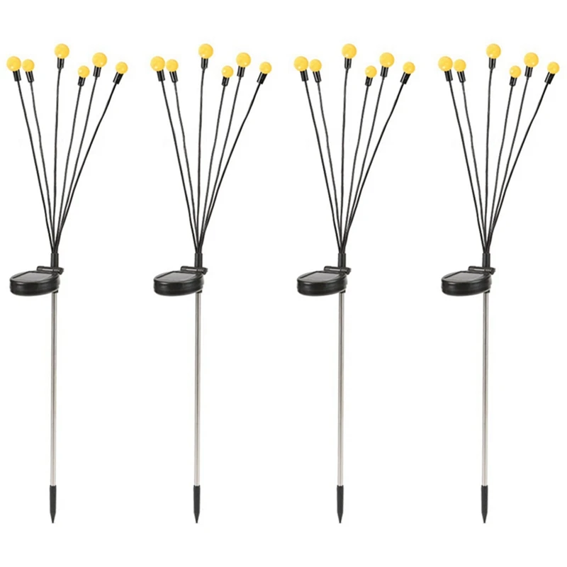 Tuinverlichting op zonne-energie - 12 LED-vuurvliegjes, zwaaien door de wind, waterdichte zonne-energie