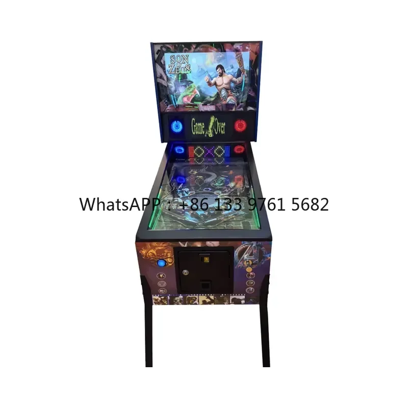 WSQ Family Entertainment Coin-Operated 96 Pinball Machine 32-inch Virtual Pinball 1100 Free Play Bar Billiard Room Metal