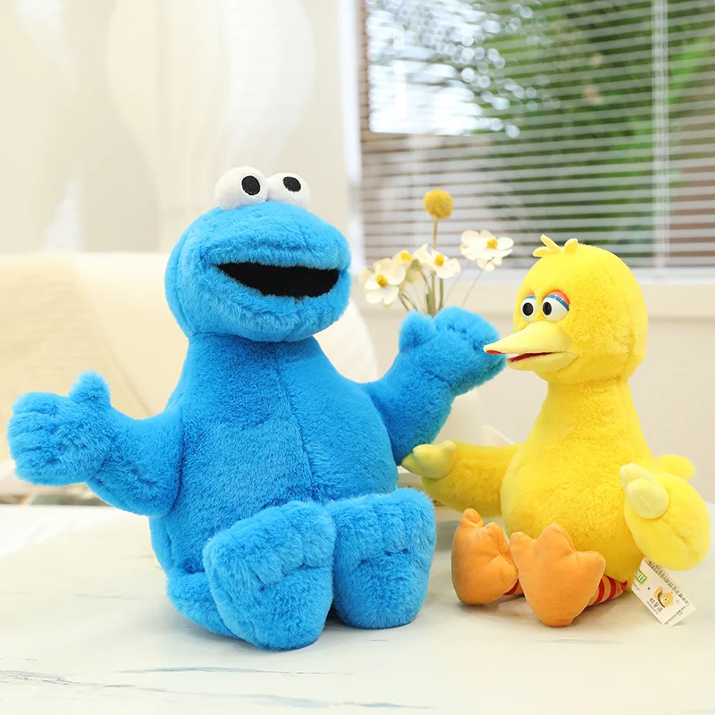 Kawaii Anime Figure Sesame Plush Toys Cookie Monster Big Bird Elmo Super Soft Education Creative Doll Kids Birthday Gift