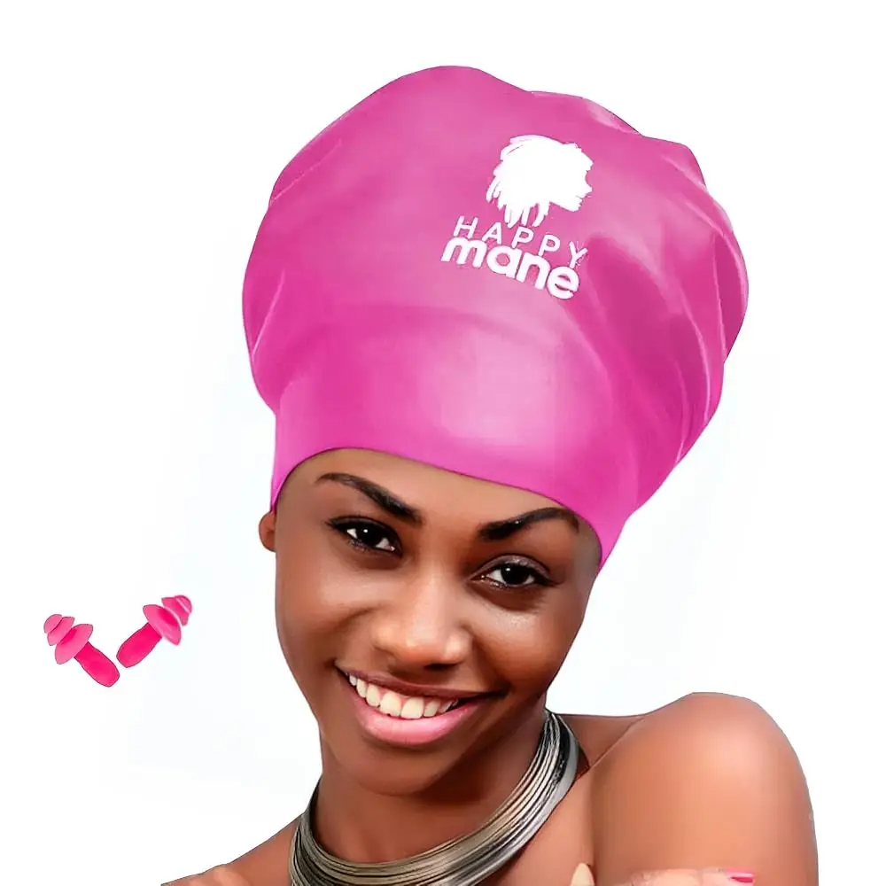 

Large Extra Large XL Silicone Swim Cap for Braids and Dreadlocks - Dry Hair While Swimming and Long Hair, Extensions, and Cur