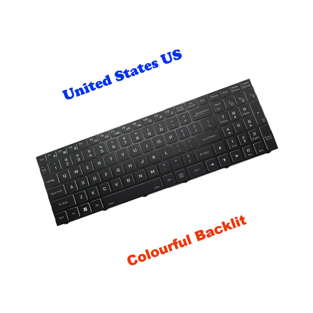 LED PER KEY Backlit US English Keyboard For CLEVO NH50AC NH55ACQ NH57AC NH58AC NH50AF1 NH55AFW NH57AF1 NH58AF1 X170SM X170KM New