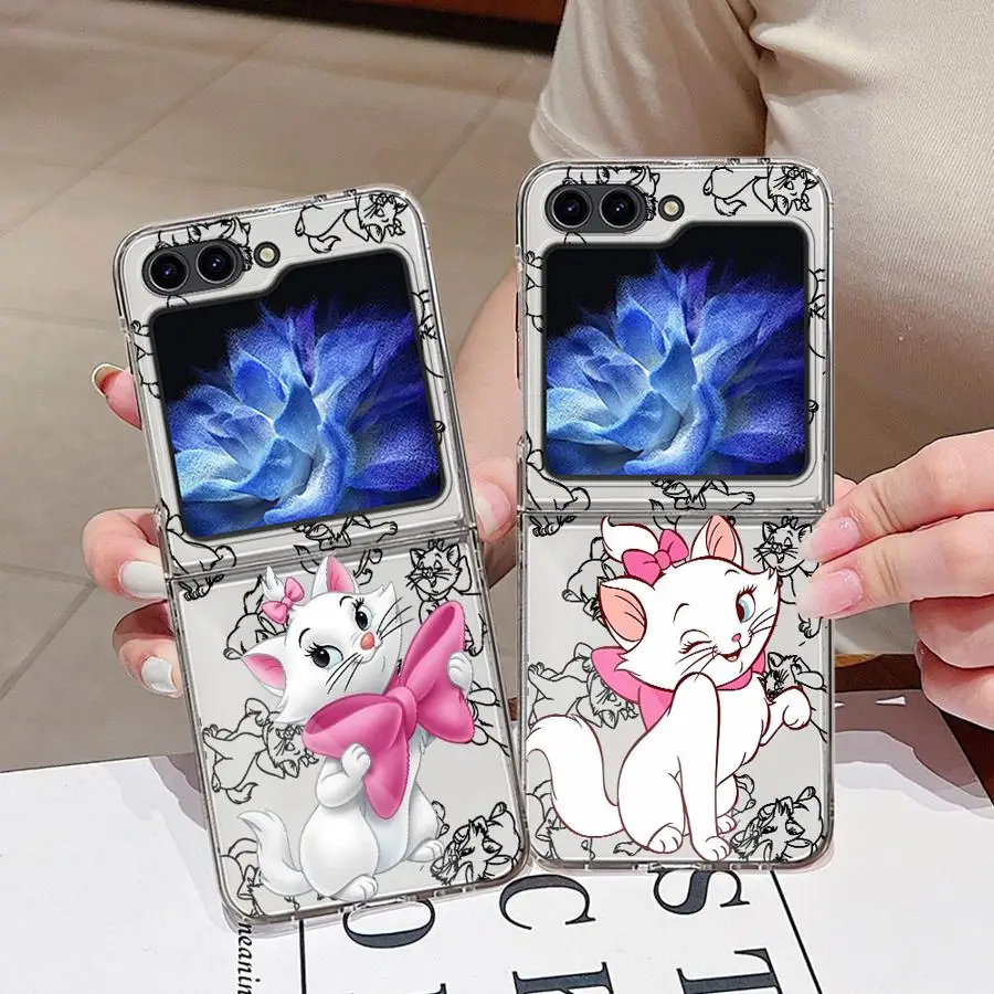 حافظة لهاتف سامسونج جالاكسي ZFlip4 Z Flip 7 6 5 4 3 ZFlip7 ZFlip6 ZFlip3 ZFlip5 Disney Mary Cat #1