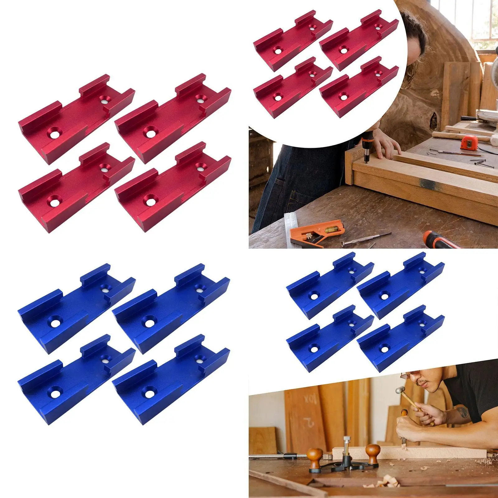 

4Pcs Woodworking T Tracks Sturdy Professional Double Cut Profile Tracks T Slot for Workbench DIY Workshop Fixtures Router Table