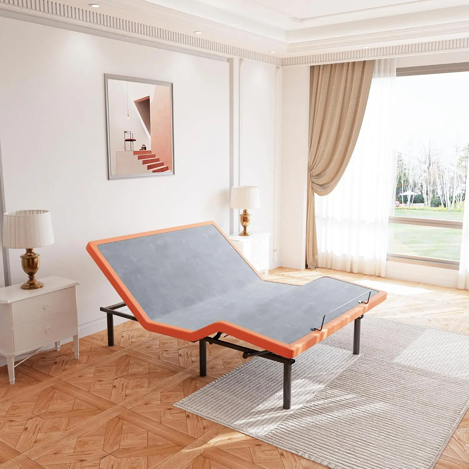 Queen Ergonomic Adjustable Bed Base, Zero Gravity Mode, Head & Foot Incline, APP & Wireless Remote Control, Customized
