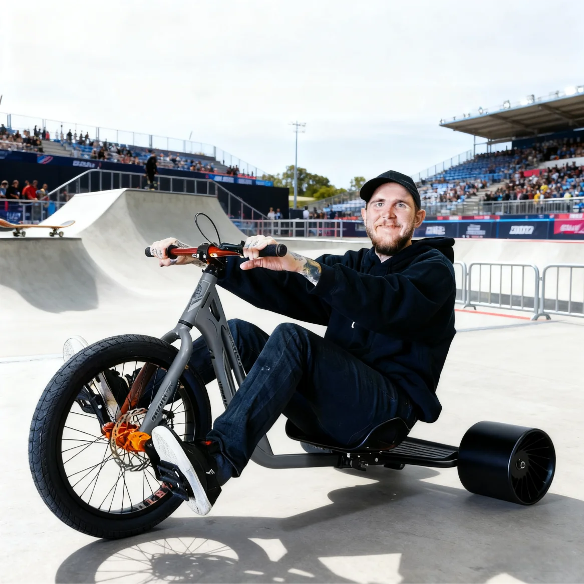 

Three wheel drift bike single person go kart adult entertainment foot pedal three wheel drift bike