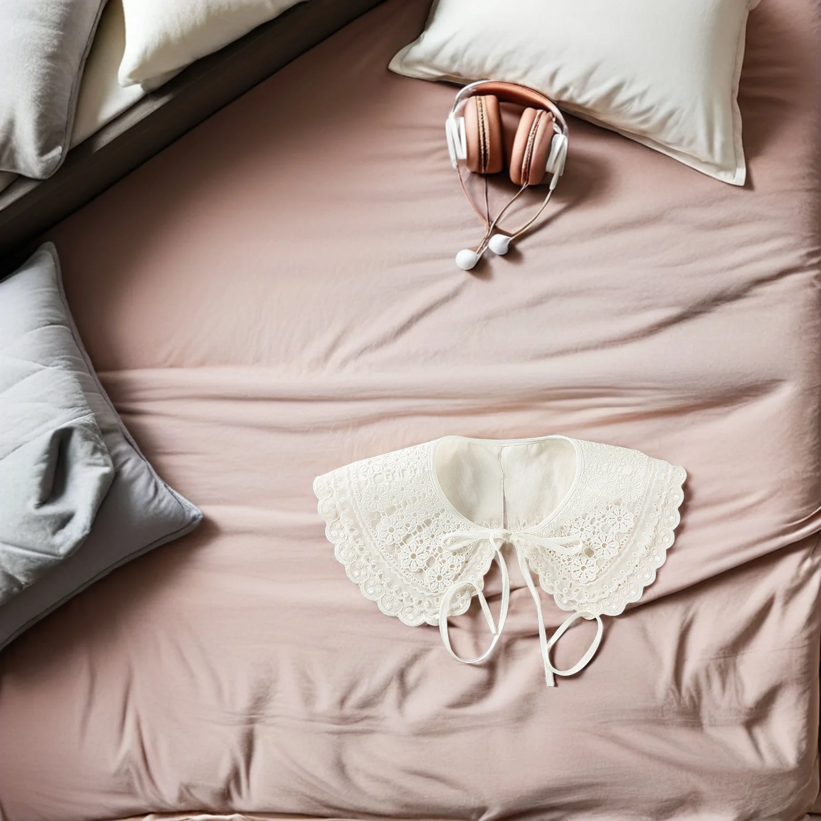 

1Pcs Embroidery Lace Collar Detachable Fake Collar Floral Design Elegant Clothing Decoration Embroidered Shawl