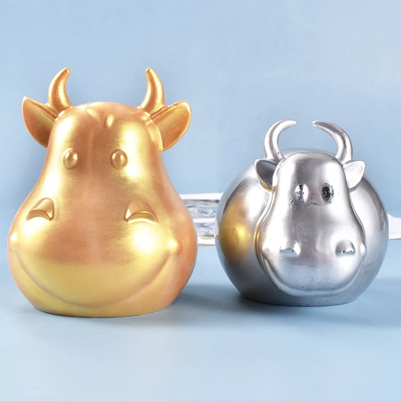 Year Of The Ox Bully Diy Crystal Epoxy Mold Cute Three-Dimensional Ox Year Mascot