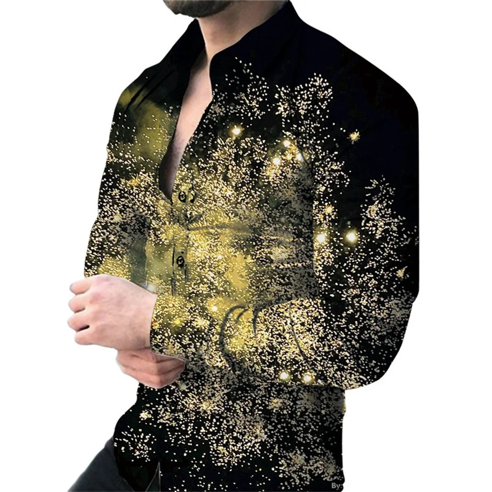 Summer Fashion Floral Shirts For Men 3d Printed Lapel Long Sleeved Shirts Cool Street Vintage Casual Slim Men Clothes Tops