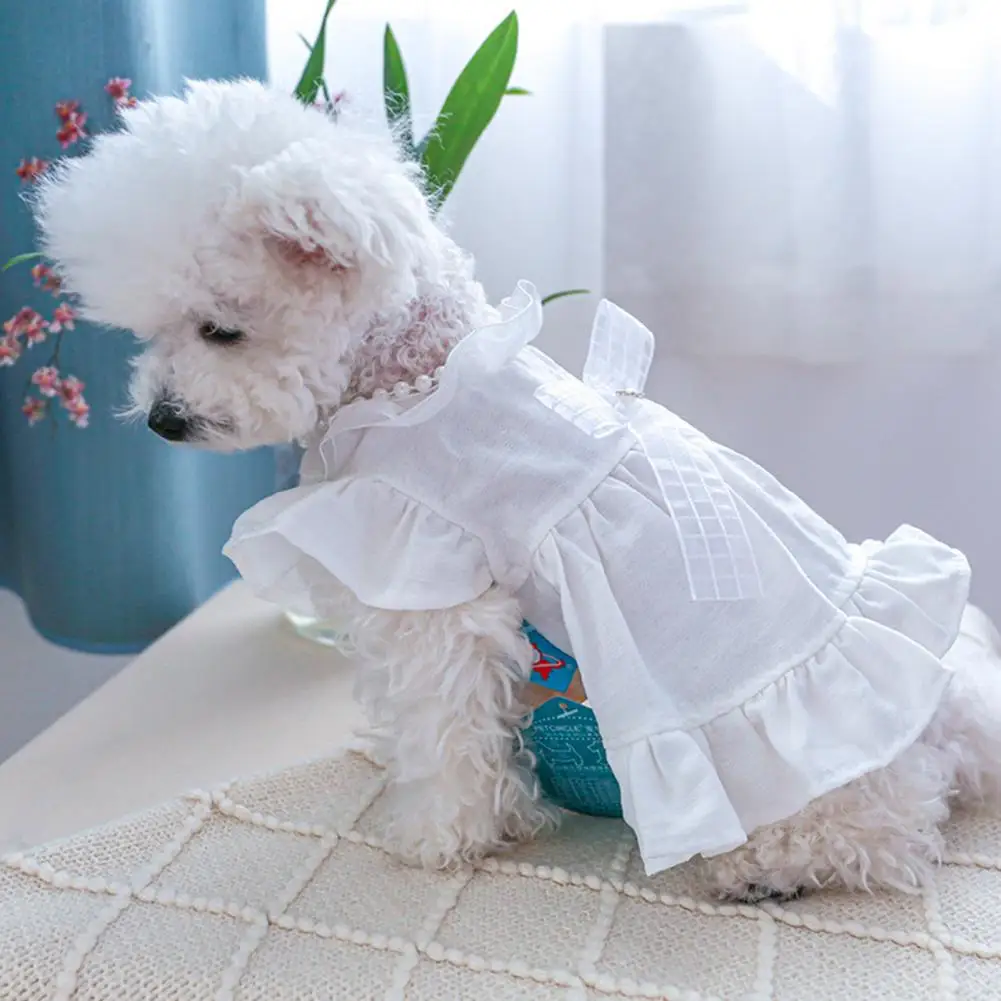 White Dog Wedding Dress Bridal Wedding Costume Puppy Princess Dresses for Small Dogs Luxury Dog Clothes Pomeranian Chihuahua