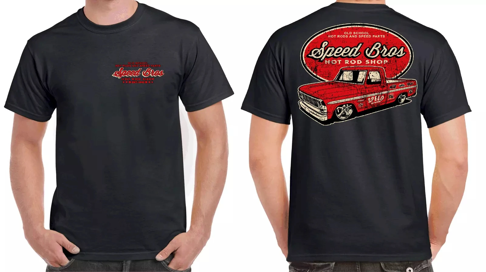 

SPEED BROS HOT ROD GARAGE T-SHIRT T SHIRT CLOTHING 100% COTTON RAT ROD HOT ROD The same high-quality top for men and women